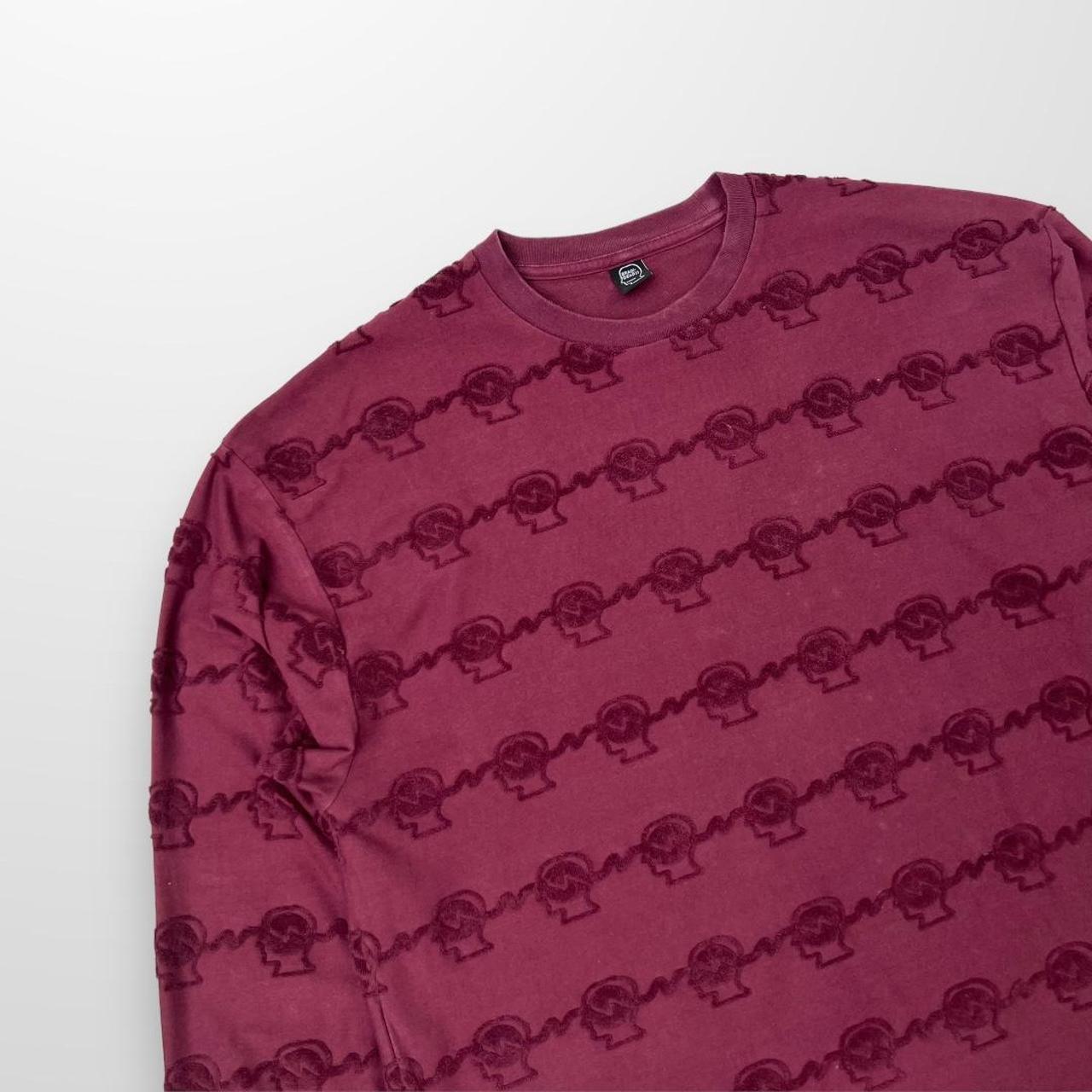 Brain Dead Running Head LS T-Shirt / Light Sweatshirt In Burgundy