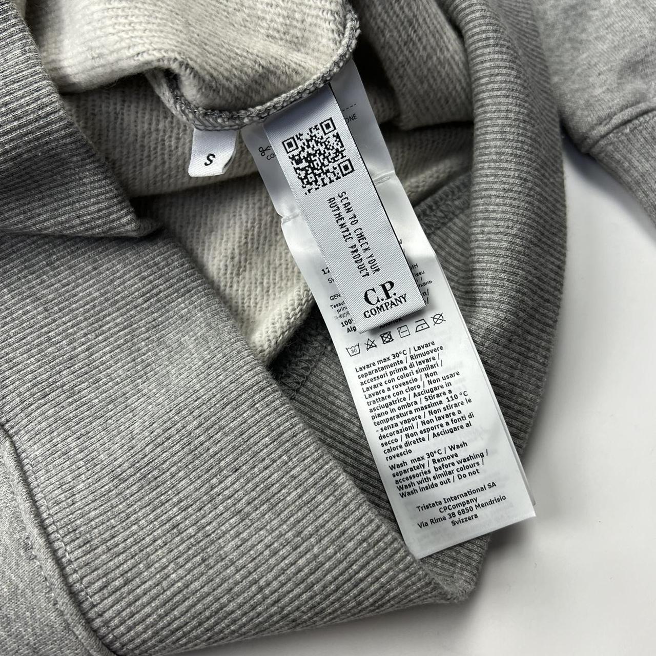 CP Company Diagonal Raised Fleece Crew Neck Sweatshirt In Grey