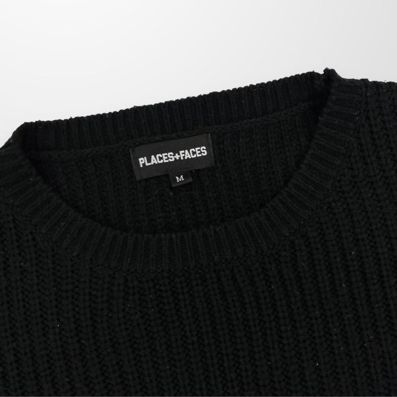 Places + Faces Chunky Knit Jumper In Black