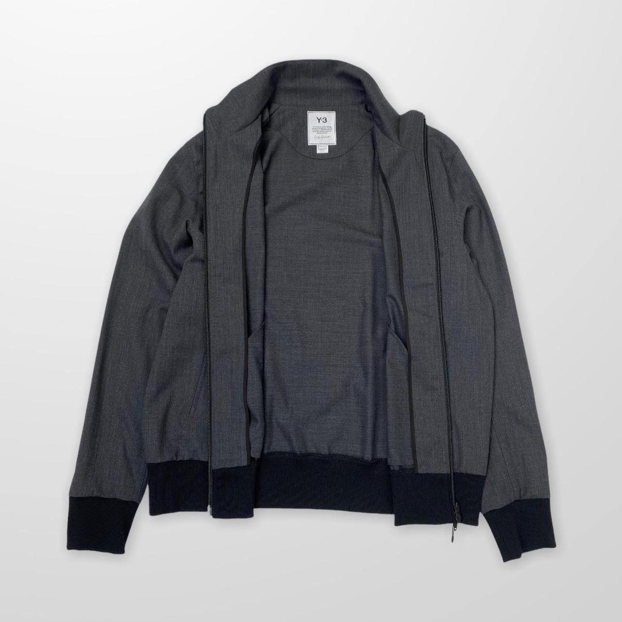 Y-3 Classic Logo Zip Up Track Jacket In Charcoal Grey
