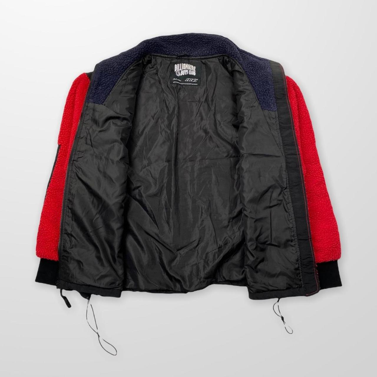 Billionaire Boys Club Two-Tone Funnel Neck Fleece Sherpa Jacket In Red