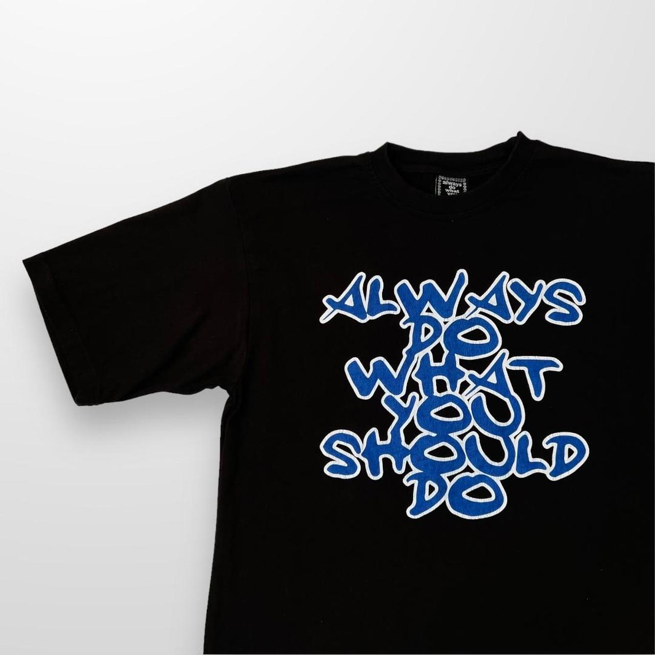 ADWYSD T-Shirt In Black & Blue Graffiti Print