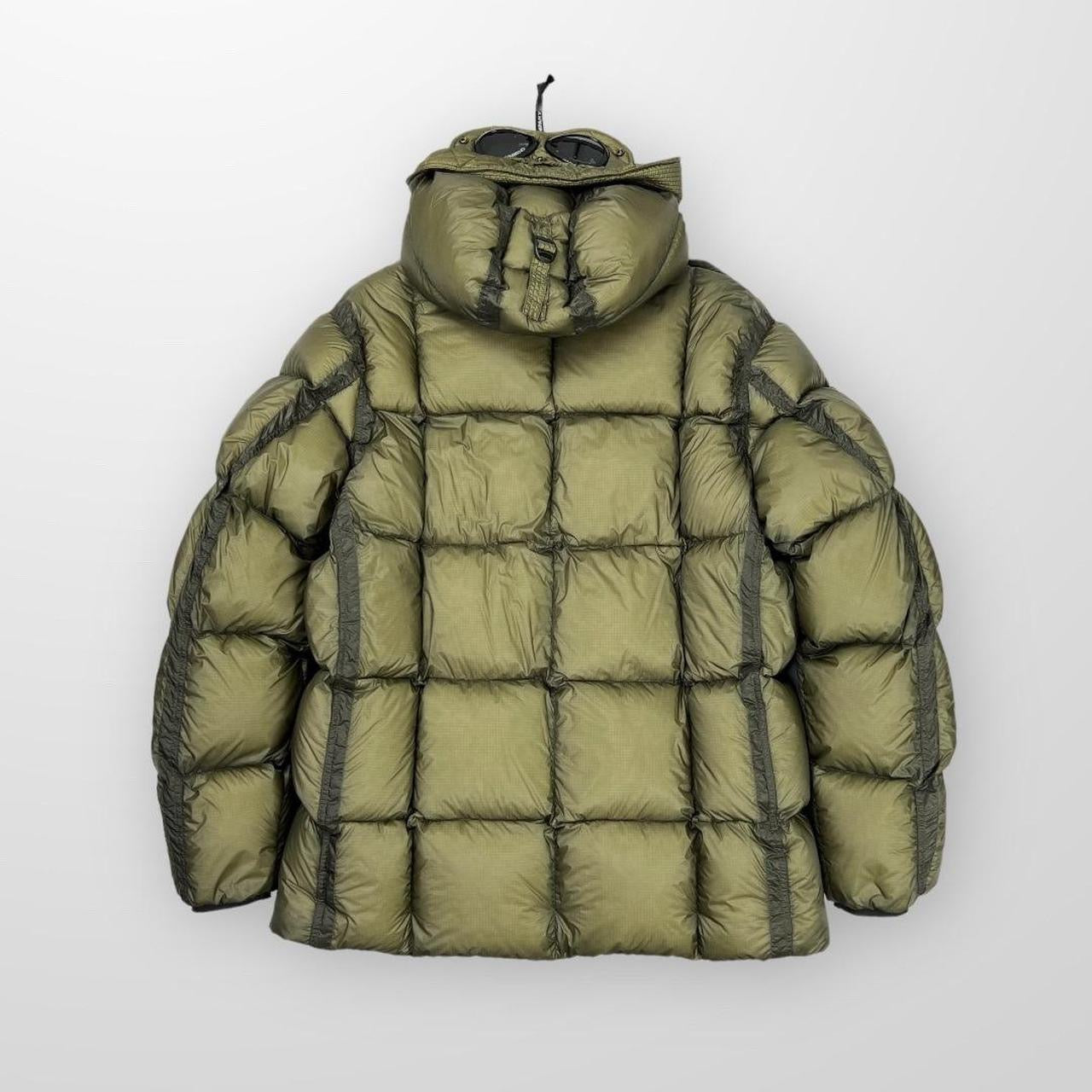 CP Company DD Shell Goggle Long Down Jacket In Khaki
