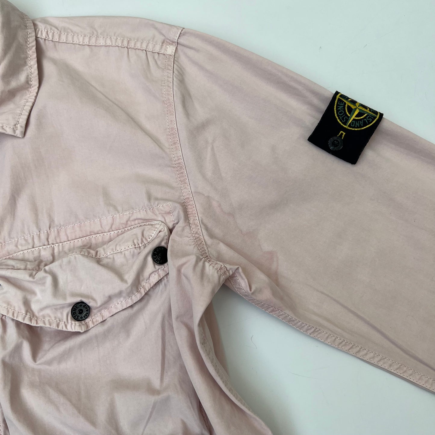 Stone Island Overshirt Zip Up Jacket In Pink