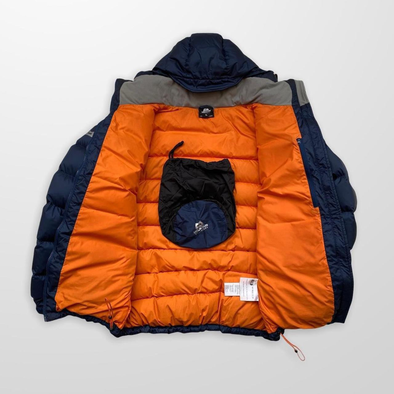 Mountain Equipment Lightline Down Puffer Jacket In Navy & Orange