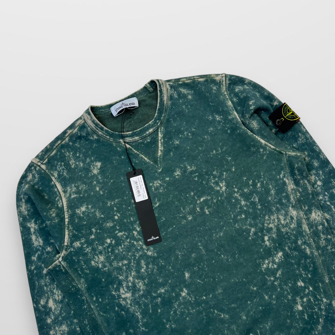 Stone Island Camo OVD Treatment Crewneck Sweatshirt In Green