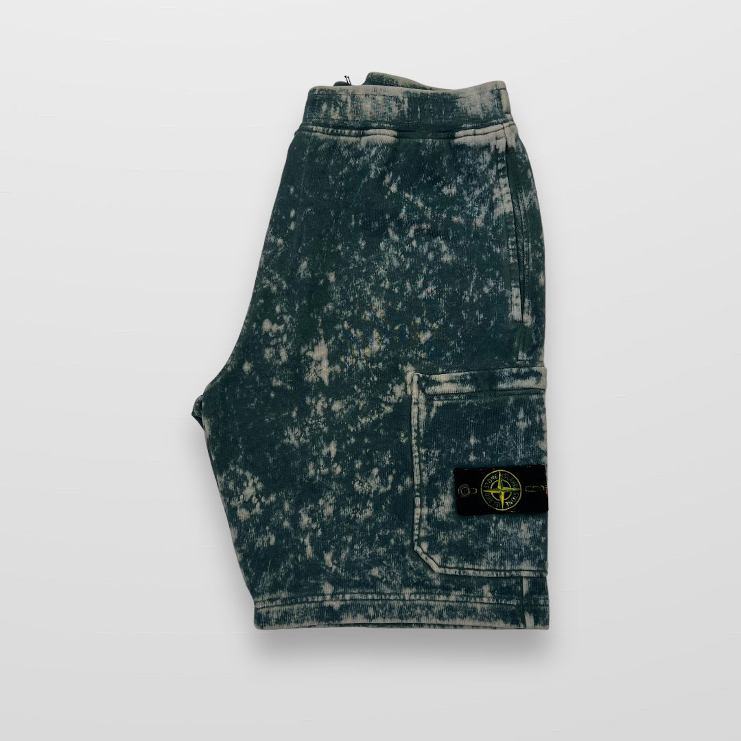 Stone Island Camo OVD Treatment Tracksuit Shorts In Green