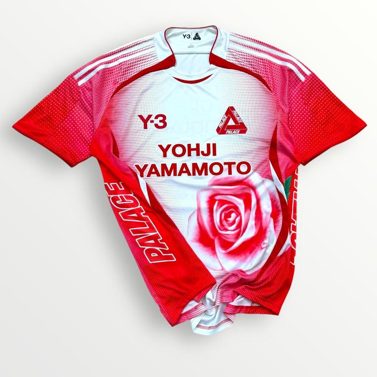Palace Y-3 Football T-Shirt In White & Red