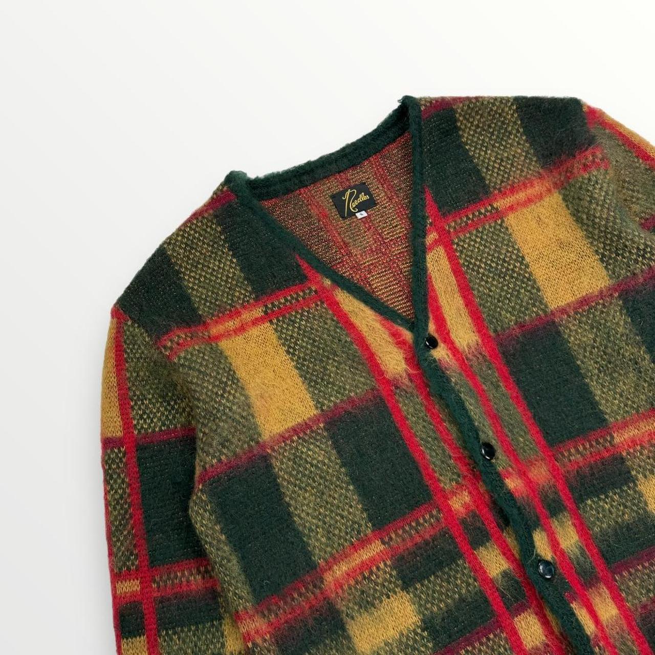 Needles Mohair Plaid Cardigan Jacket In Multi Colours