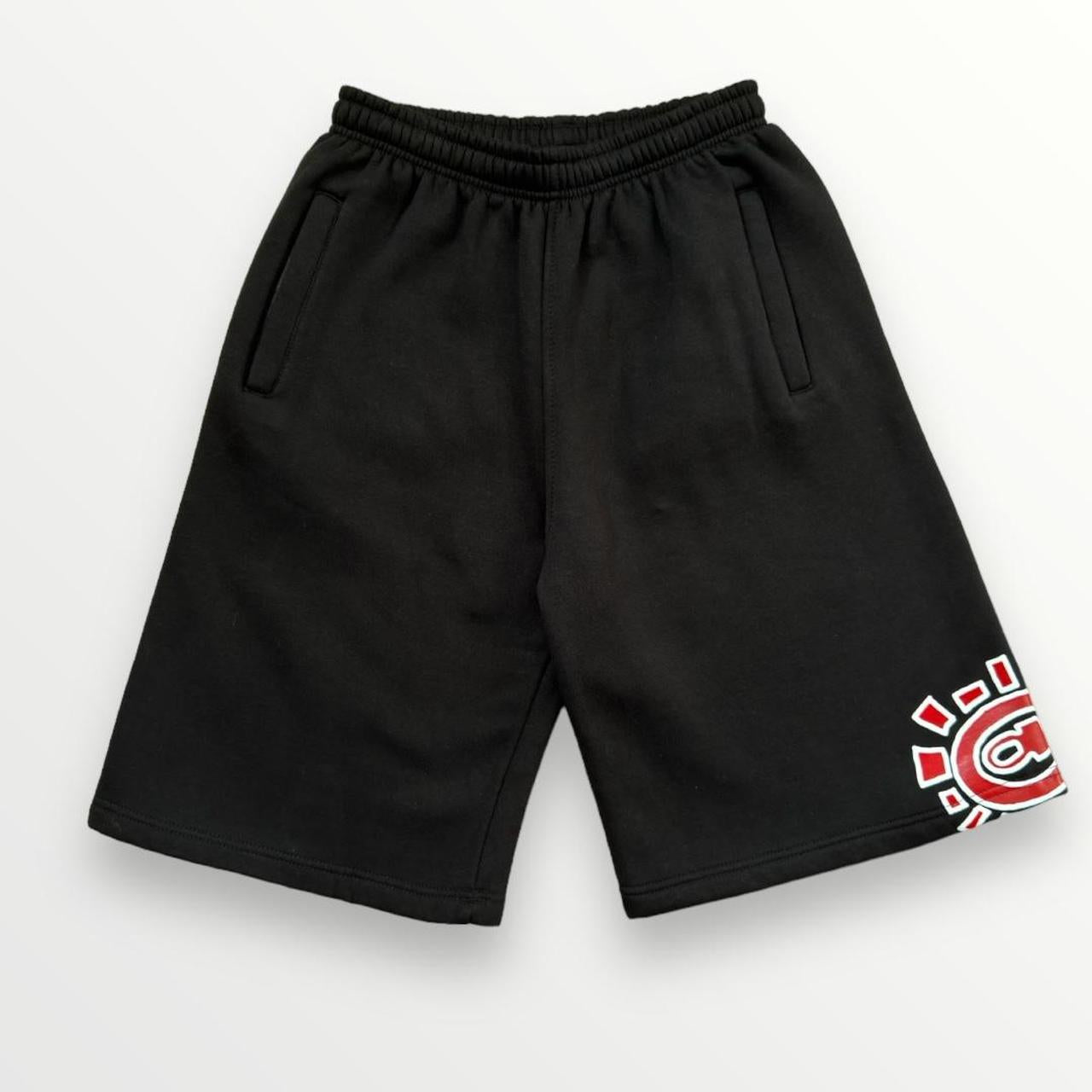 ADWYSD Relaxed Jogger Shorts In Black & Red