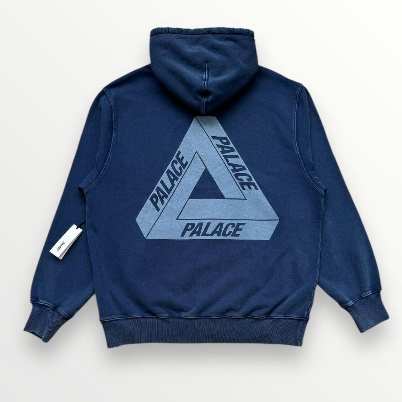 Palace Pigment Wash Tri-Ferg Hoodie In Navy