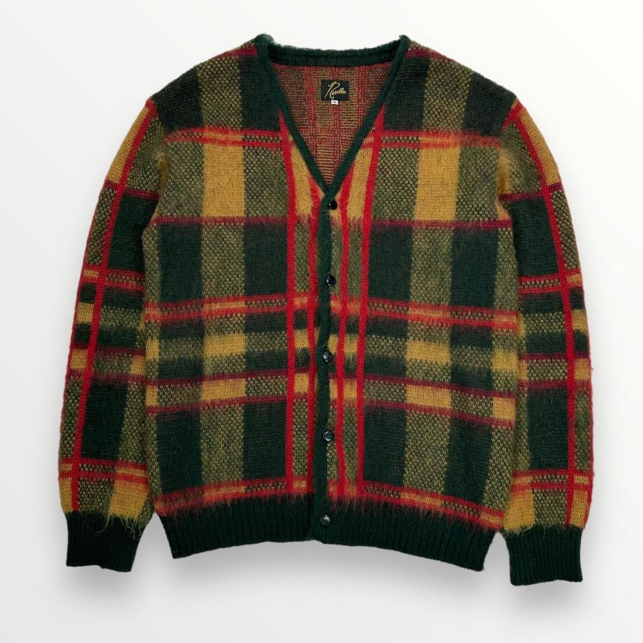 Needles Mohair Plaid Cardigan Jacket In Multi Colours