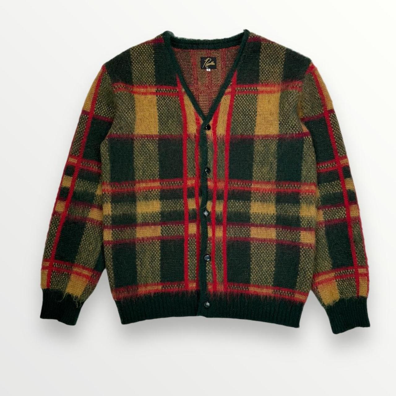 Needles Mohair Plaid Cardigan Jacket In Multi Colours