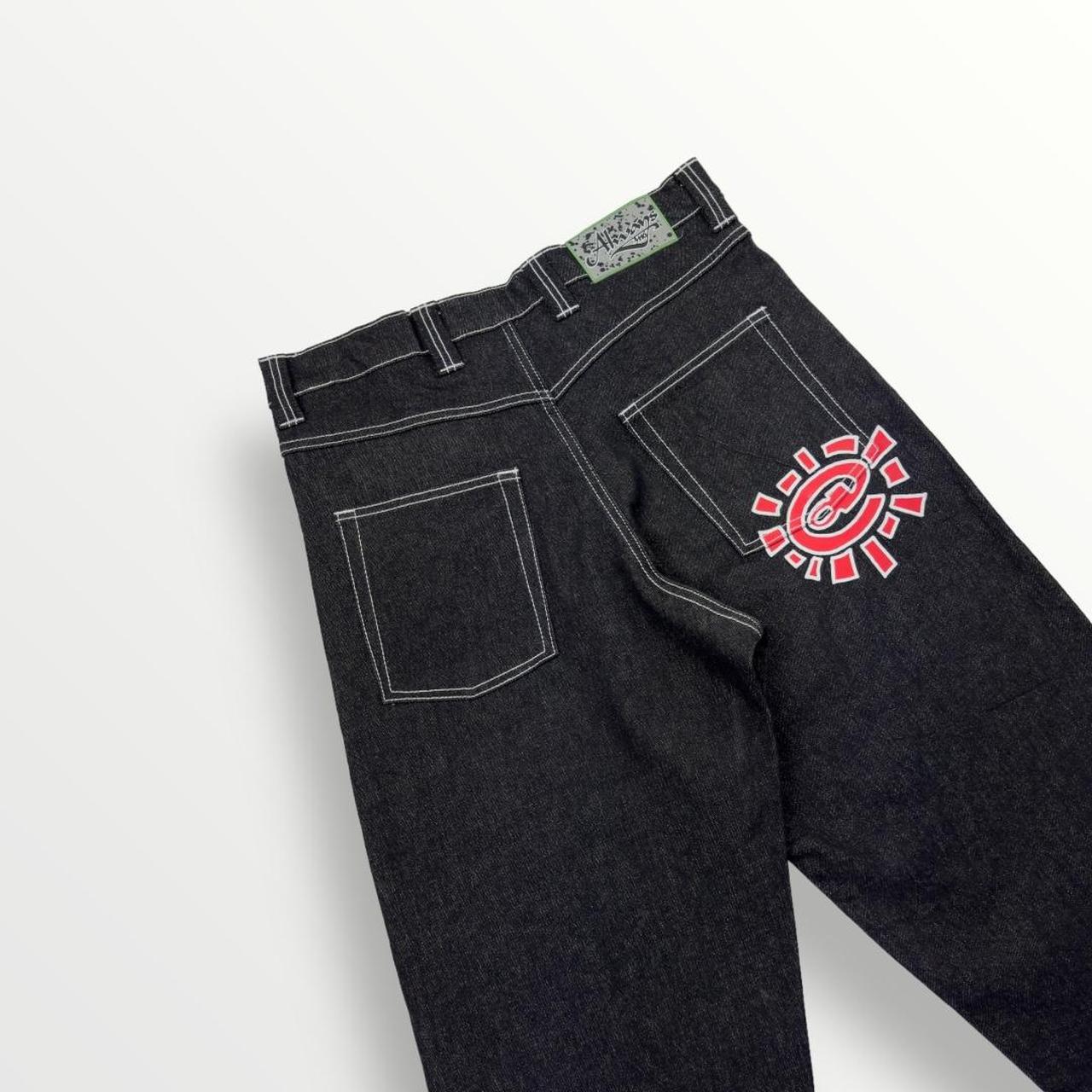 ADWYSD Relaxed Jeans In Indigo Black W/ Red