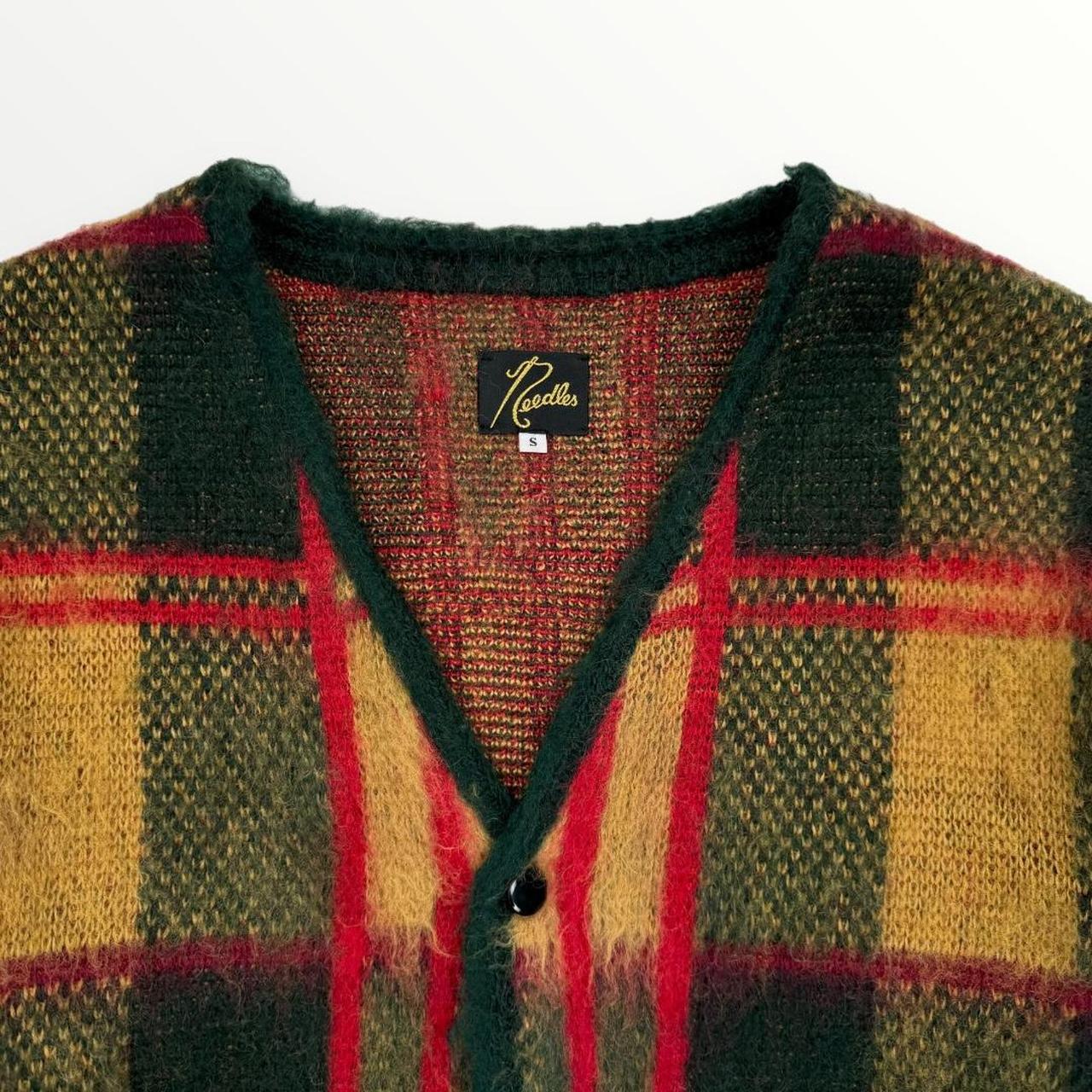 Needles Mohair Plaid Cardigan Jacket In Multi Colours