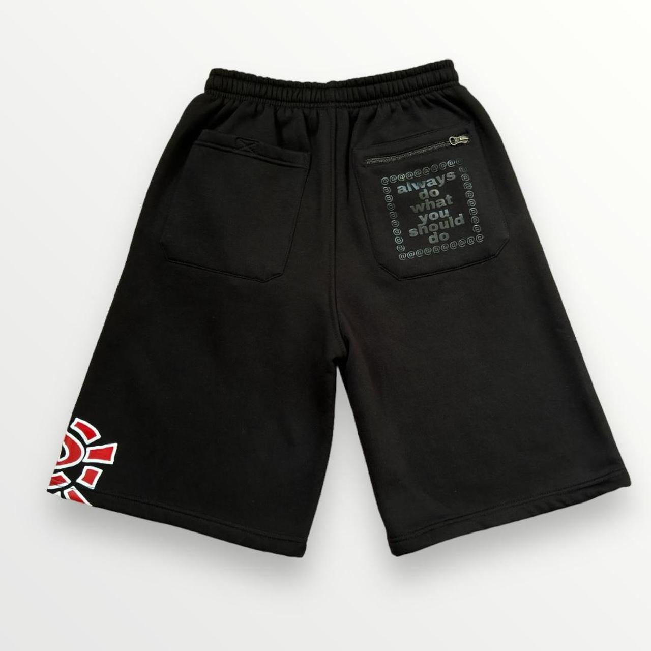 ADWYSD Relaxed Jogger Shorts In Black & Red