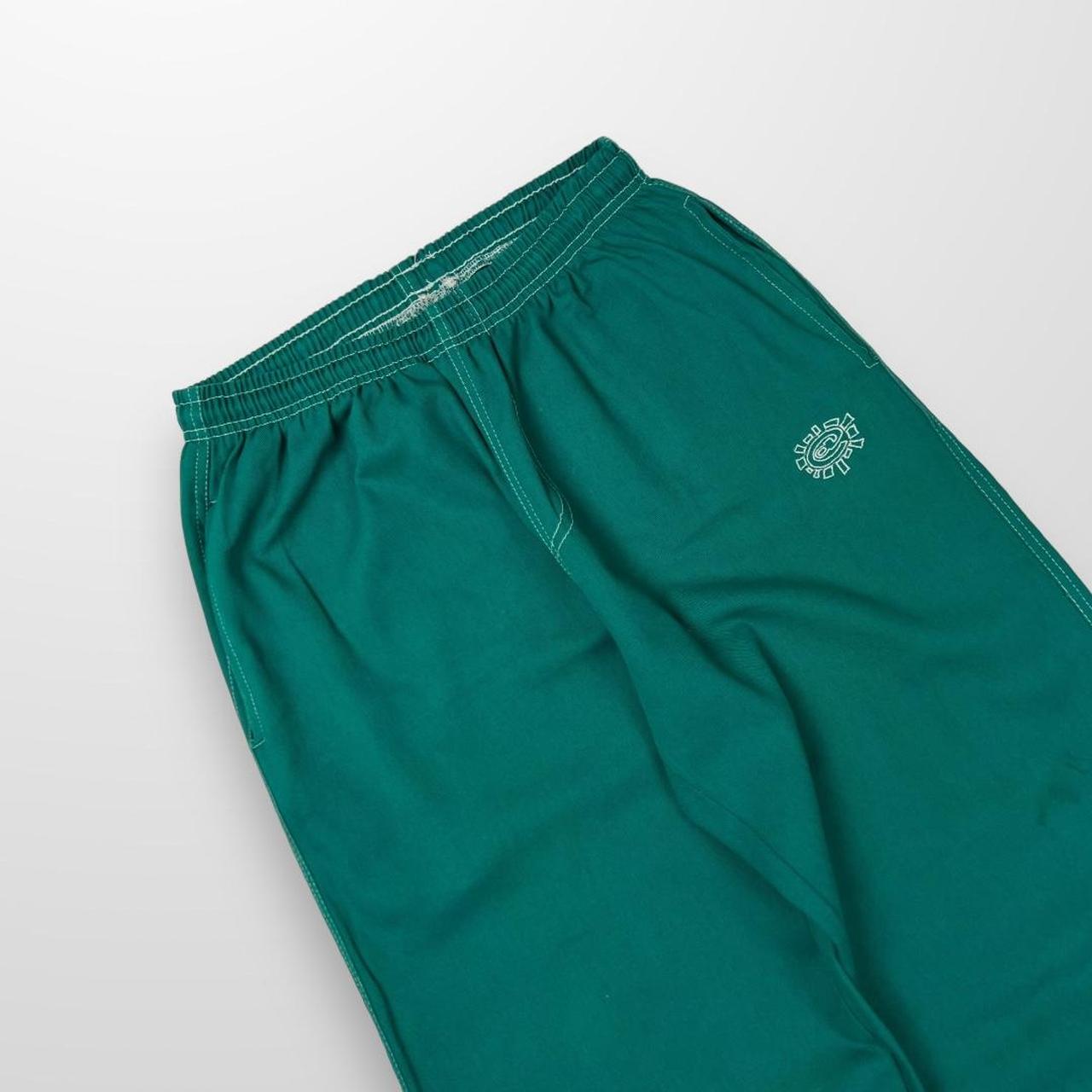 ADWYSD Relaxed Skate Pant / Jeans In Green W/ Contrast Stitching