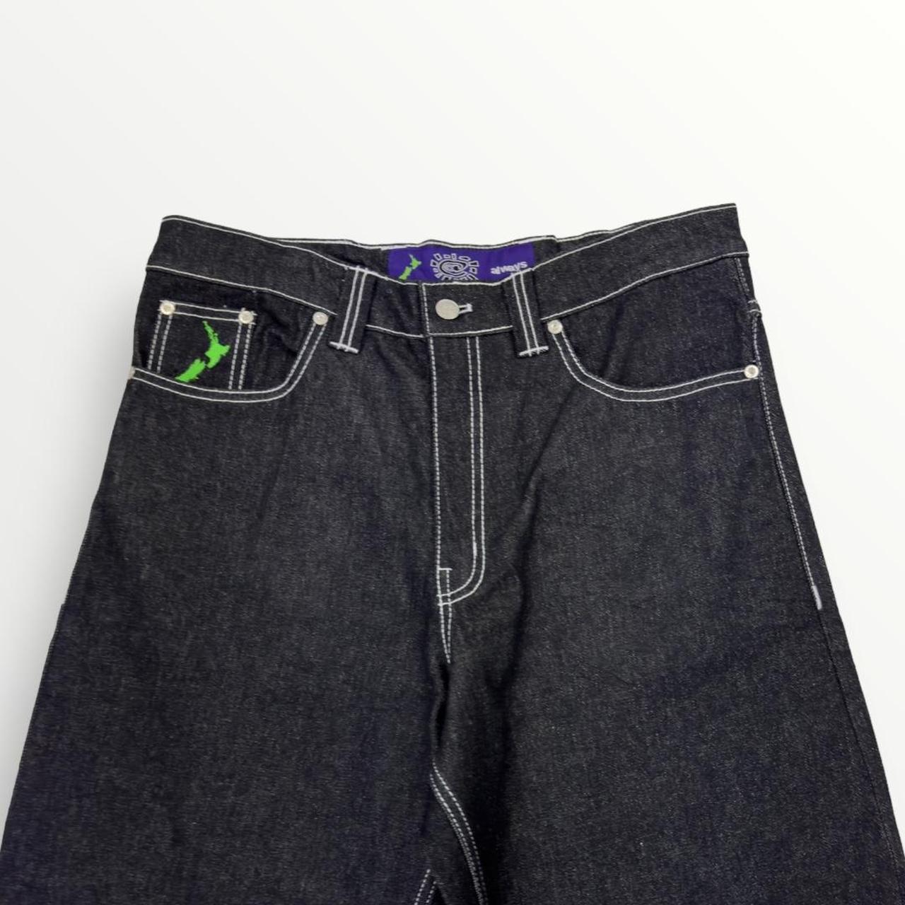 ADWYSD Relaxed Jeans In Indigo Black W/ Red