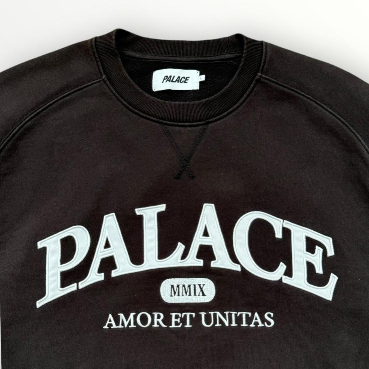 Palace Unitas Crew Sweatshirt In Black (Brown)