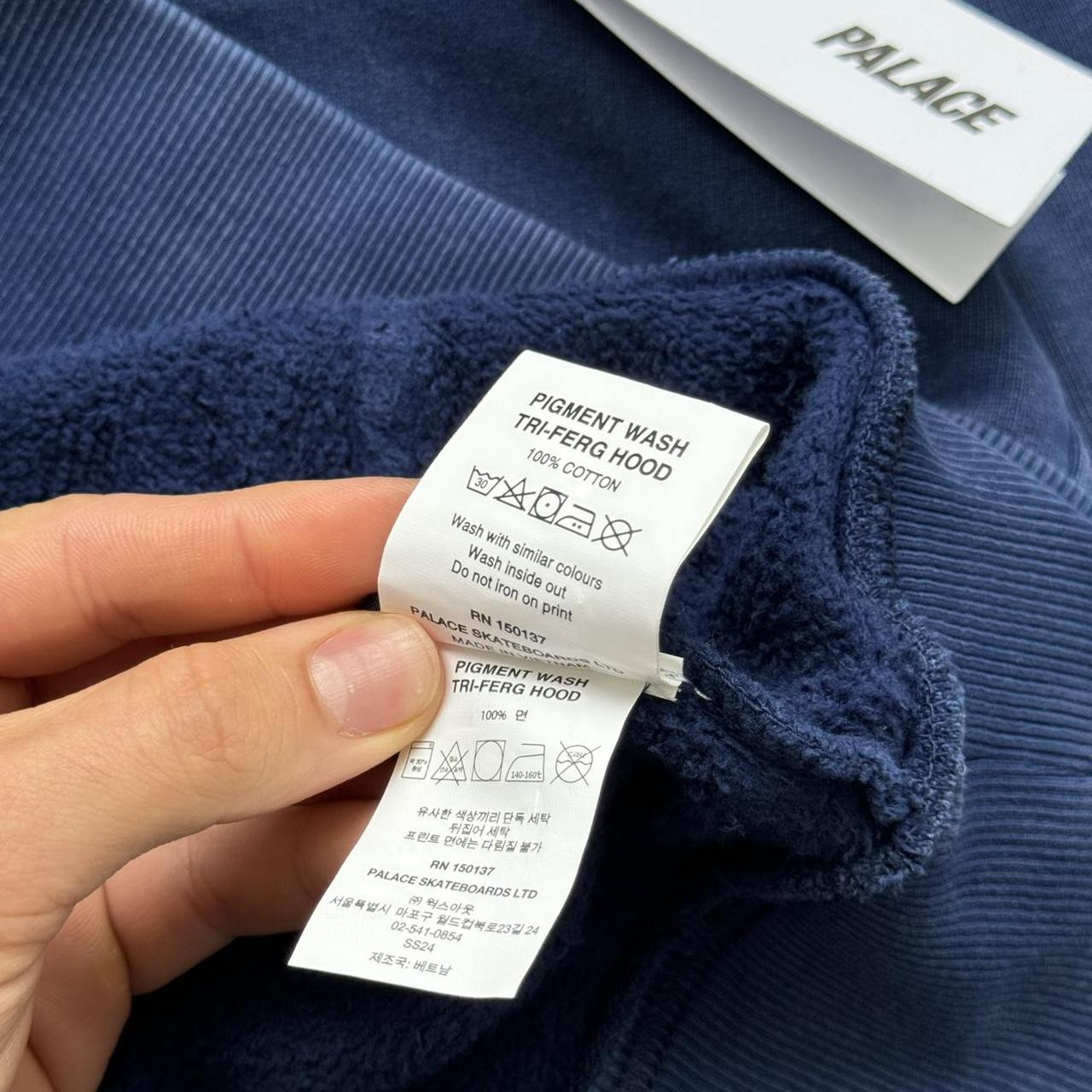 Palace Pigment Wash Tri-Ferg Hoodie In Navy