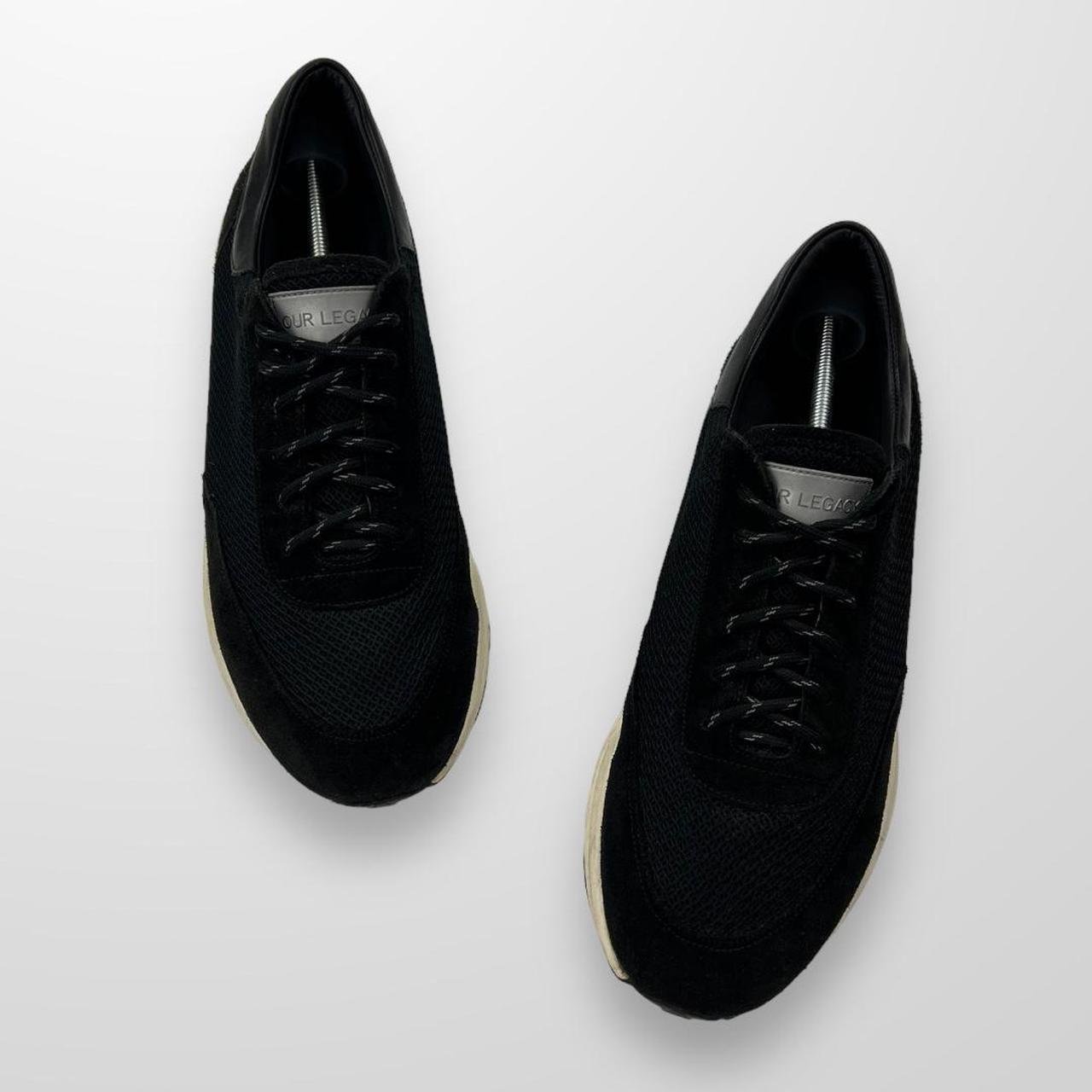 Our Legacy Mono Runner Trainers In Black W/ White Midsole