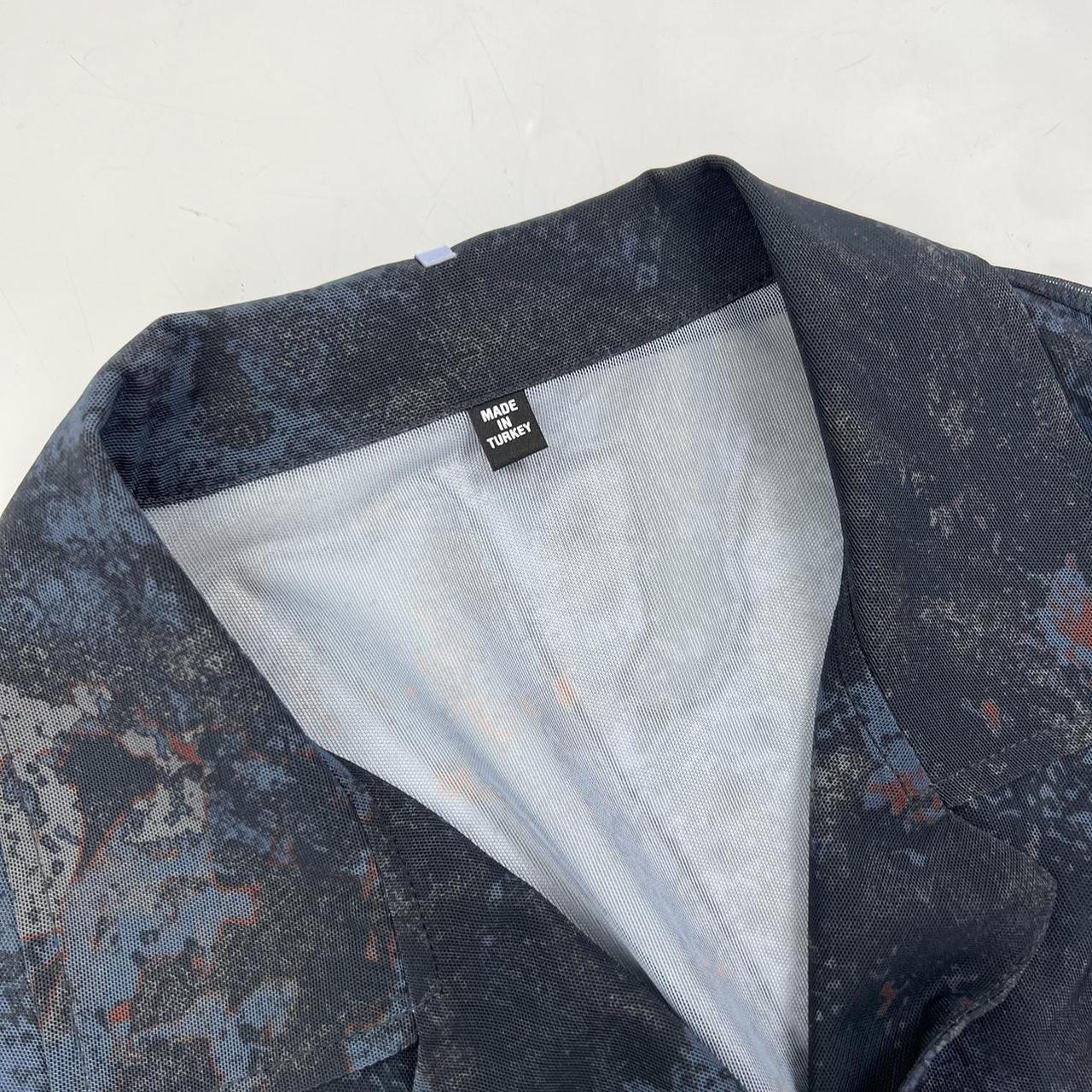 Alexander McQueen MCQ All Over Print Sheer Shirt In Navy
