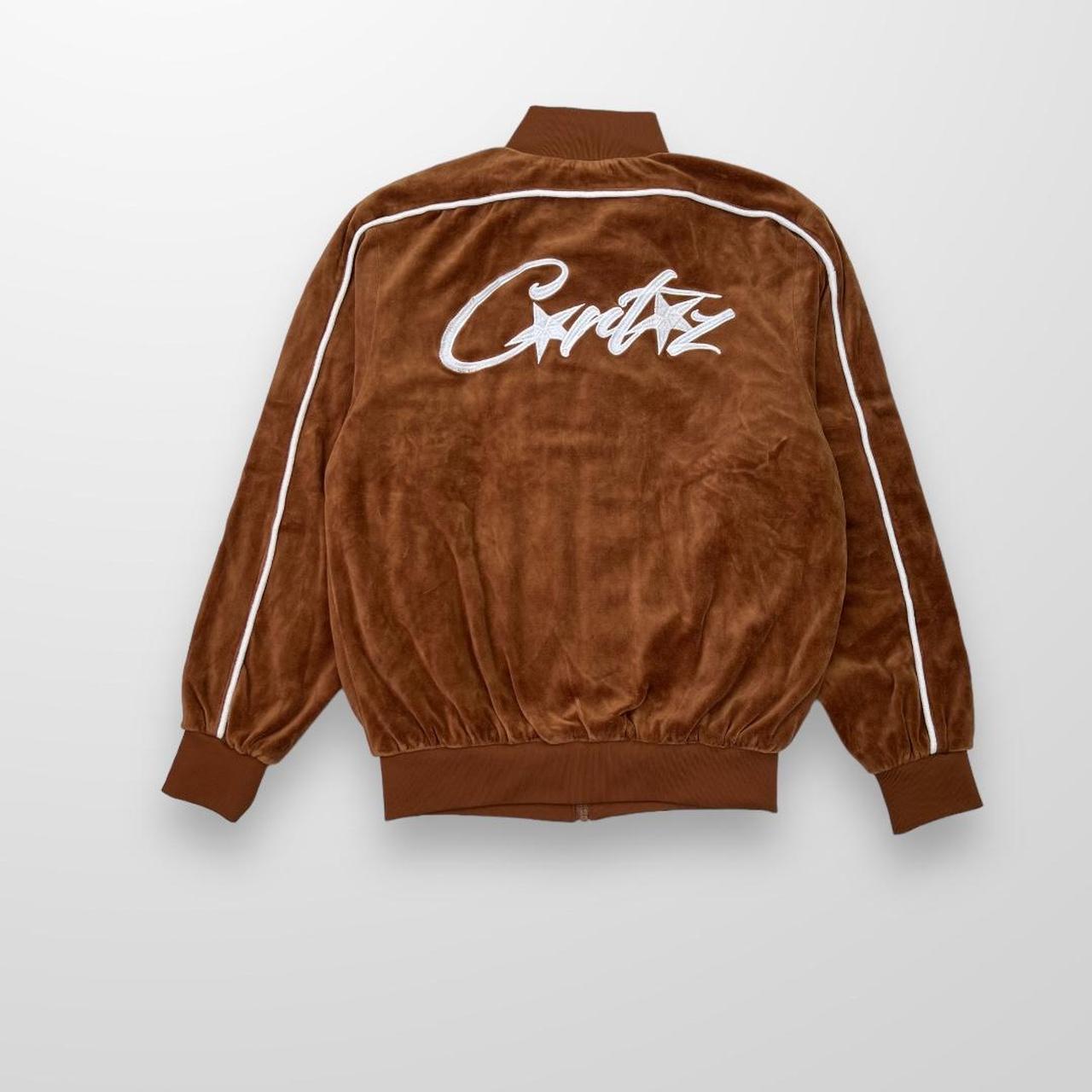 Corteiz Allstarz VVS Velour Jacket In Brown