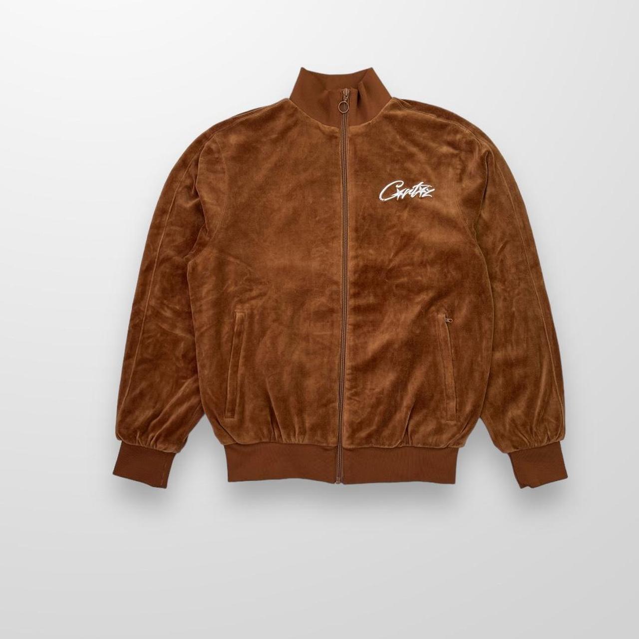 Corteiz Allstarz VVS Velour Jacket In Brown