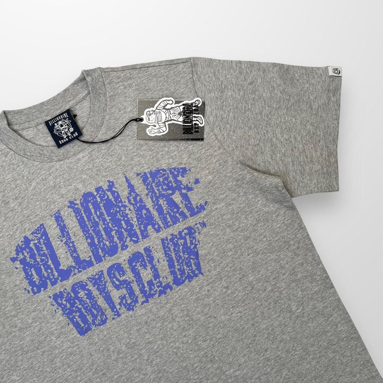 Billionaire Boys Club Static Logo T-Shirt In Heather Grey & Blue