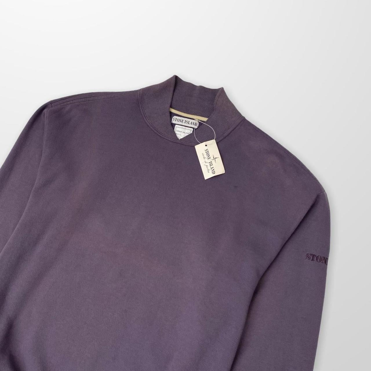 Vintage Stone Island Stencil Mock Neck Sweatshirt In Purple