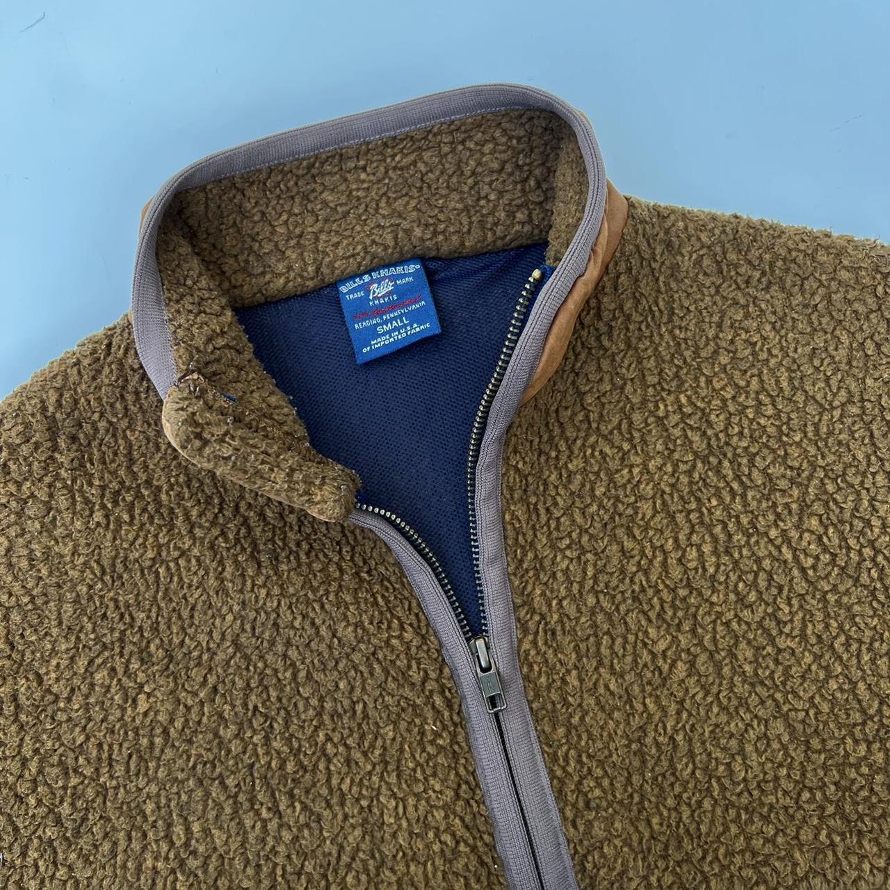 Vintage Bills Khaki Deep Pile Jacket In Brown