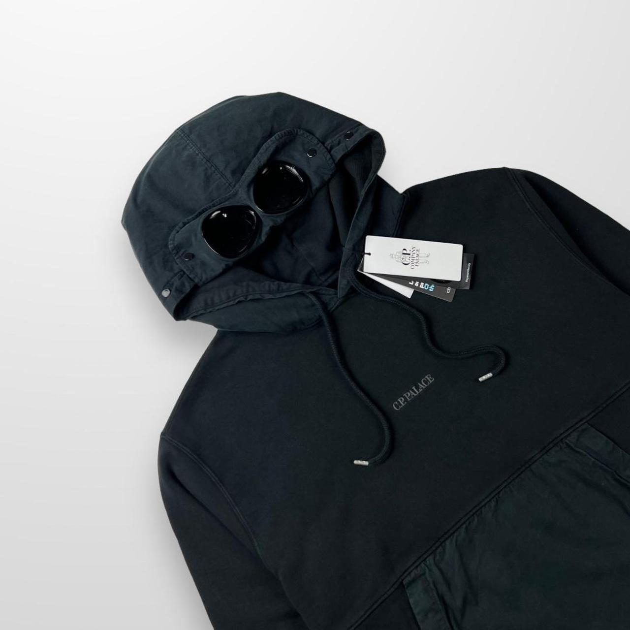 CP Company x Palace Cotton Fleece Hooded Sweatshirt In Black