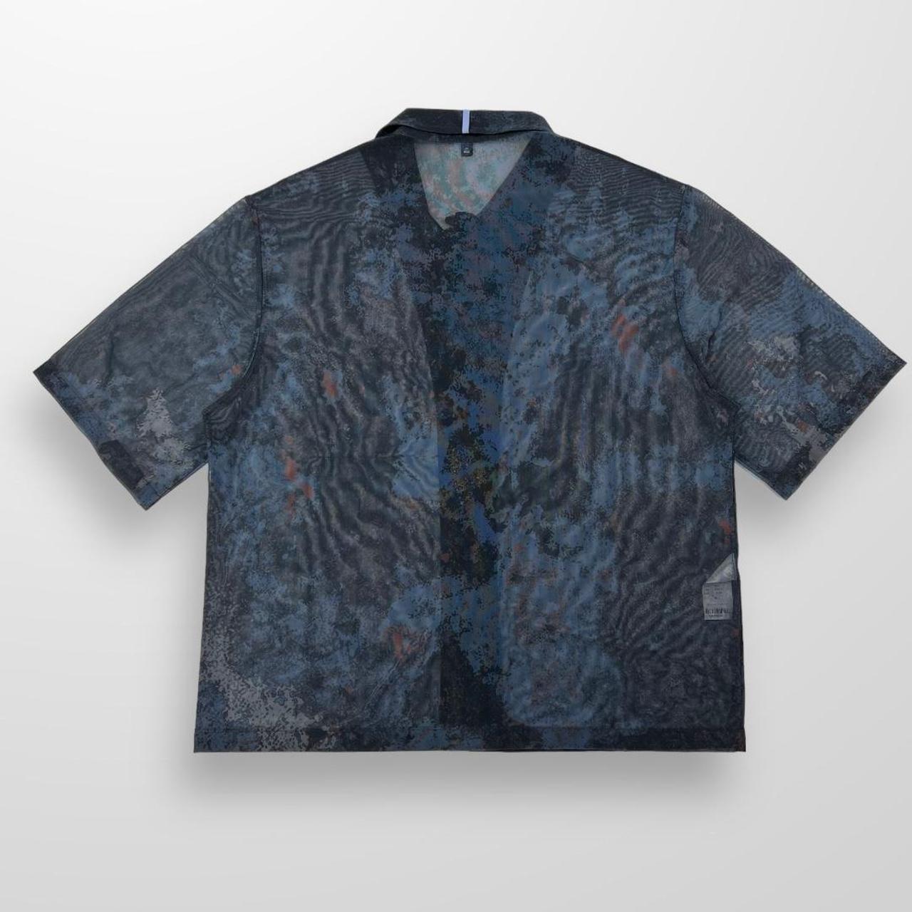 Alexander McQueen MCQ All Over Print Sheer Shirt In Navy