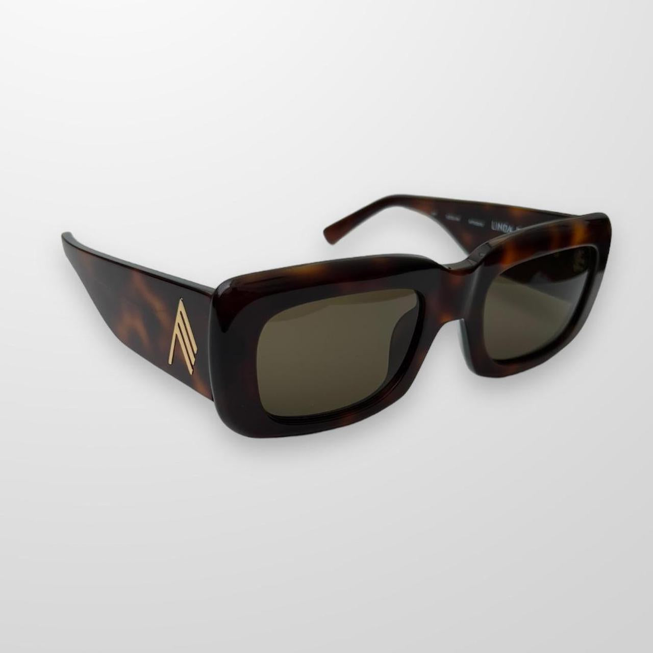 Linda Farrow The Attico x Marfa Rectangular Frame Sunglasses In Brown