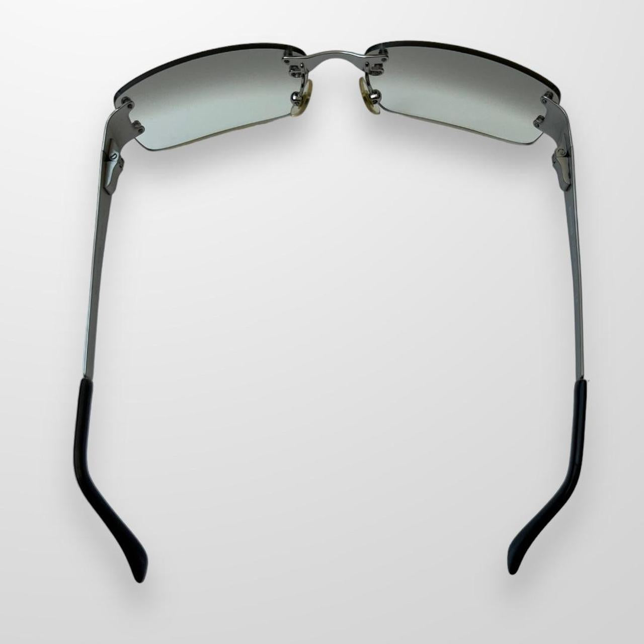 Vintage Moschino Sunglasses In Silver W Grey Gradient Tint