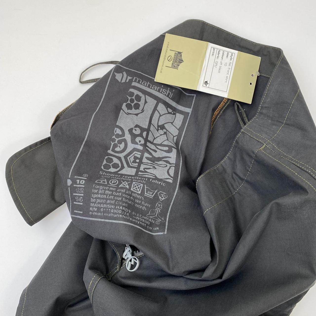 Vintage Maharishi Flat Front Skirt In Dark Grey