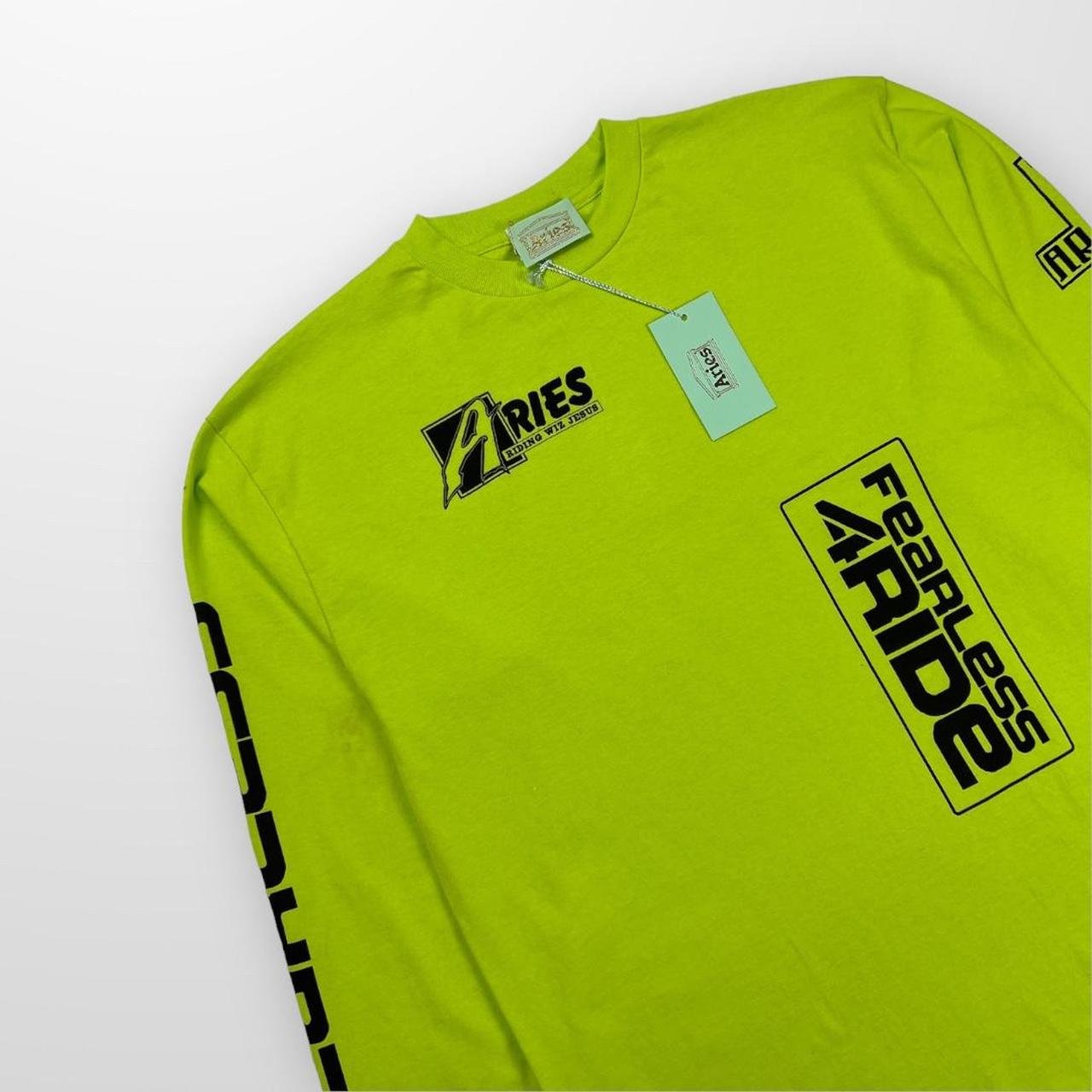 Aries Fearless Moto Longsleeve T-Shirt In Lime