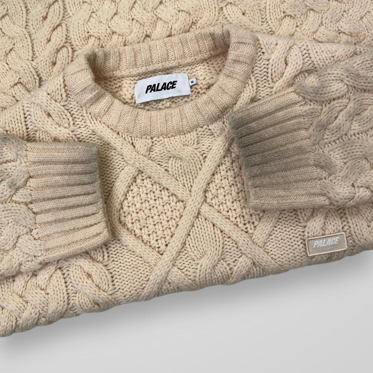 Palace Cable Knit Jumper In Cream