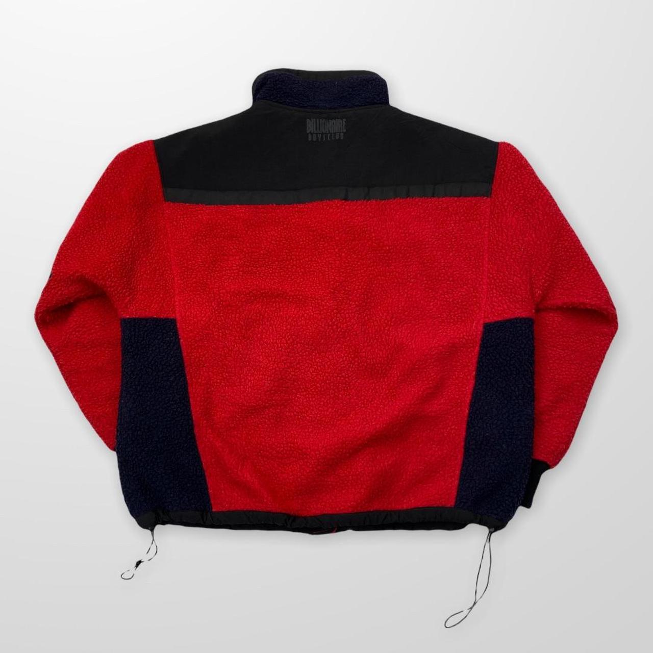 Billionaire Boys Club Two-Tone Funnel Neck Fleece Sherpa Jacket In Red
