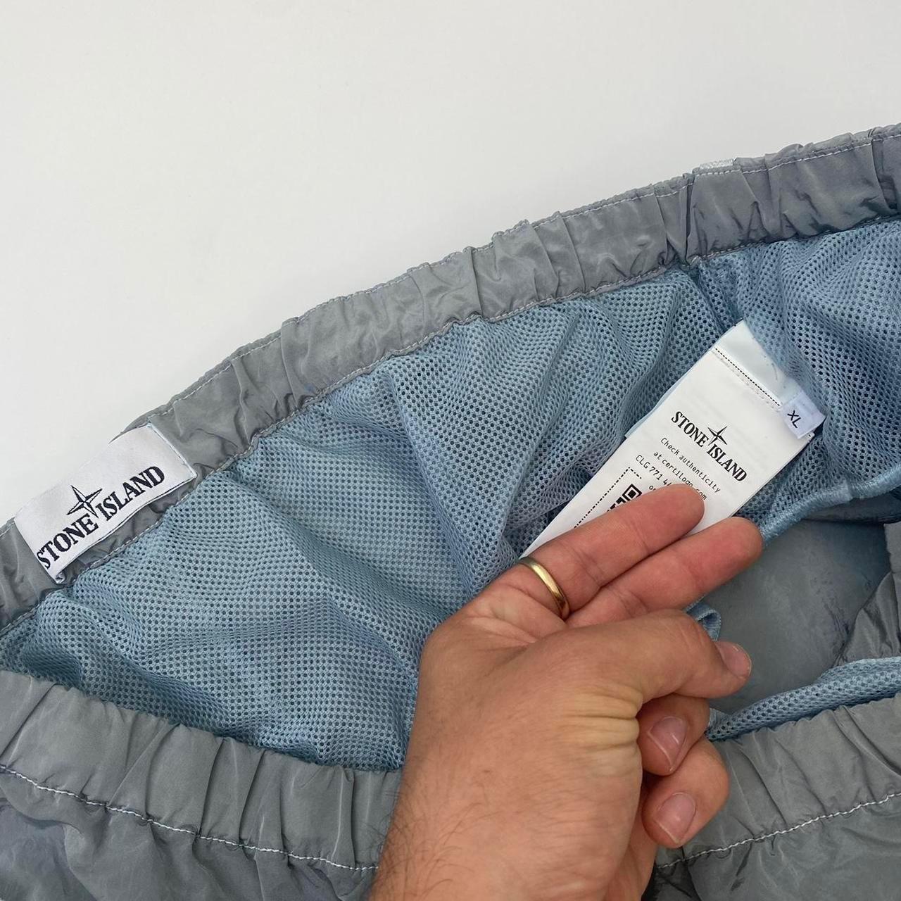 Stone Island Nylon Metal Shimmer Shorts In Silver