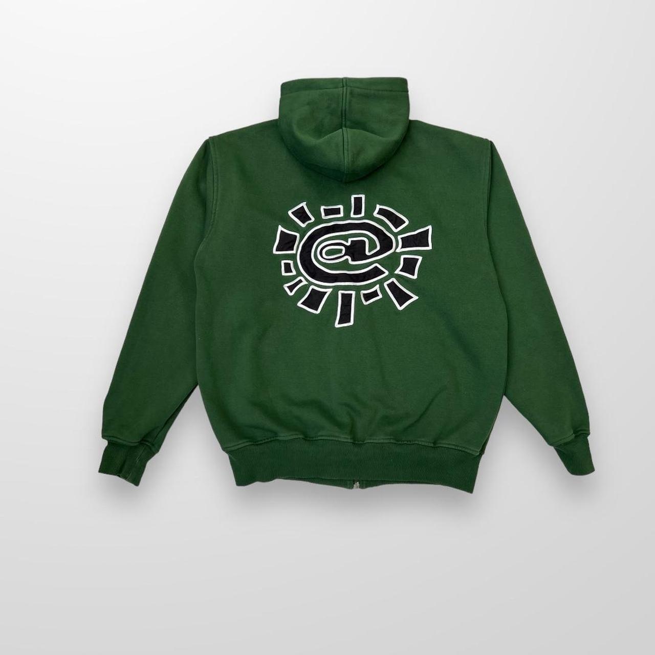 ADWYSD Zip Up Hoodie In Green W/ Embroidered Back Hit