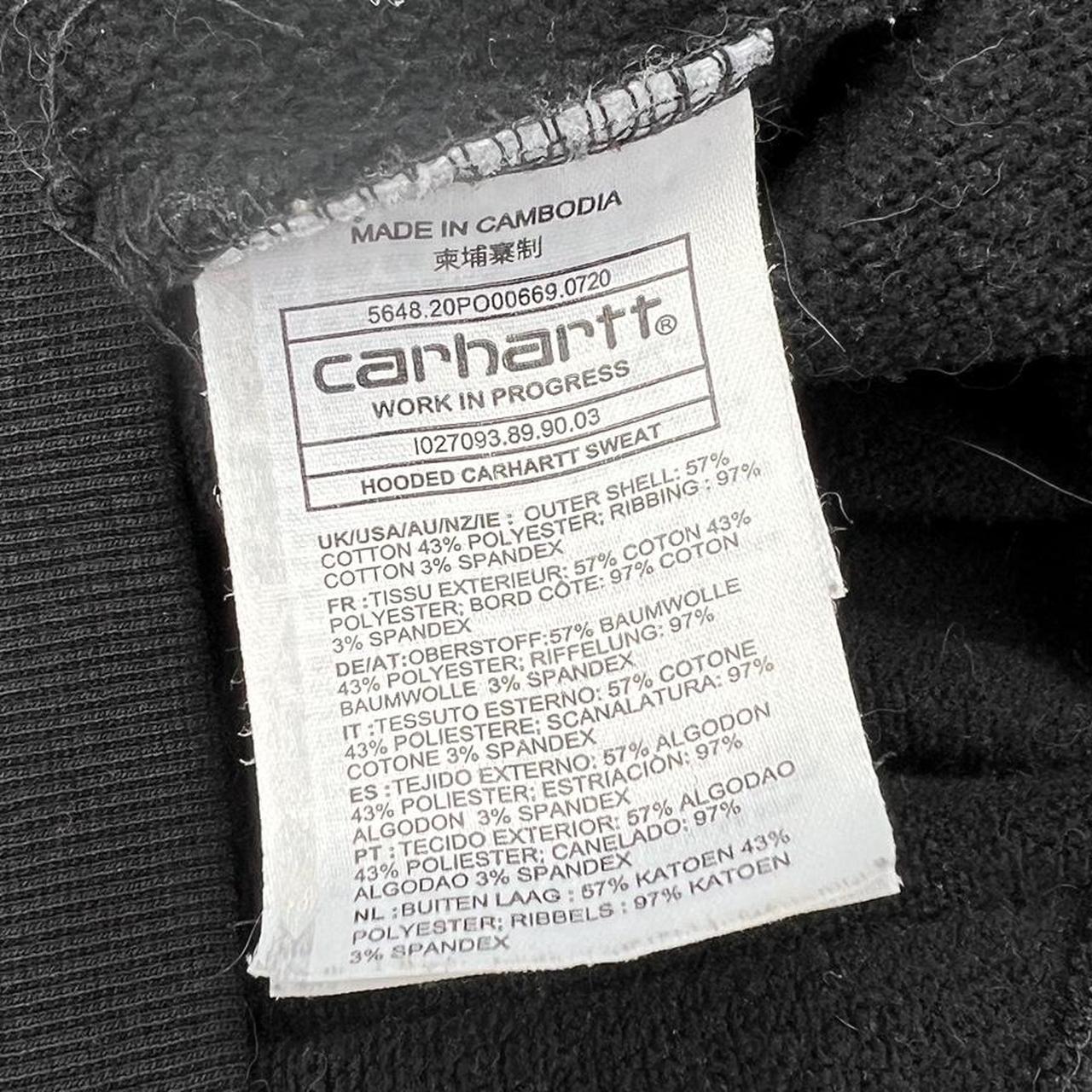 Carhartt WIP Hooded Script Sweat Hoodie In Black W/ White Embroidery