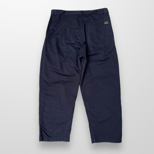 Maharishi Pleated Pants / Wide Leg Trousers In Navy