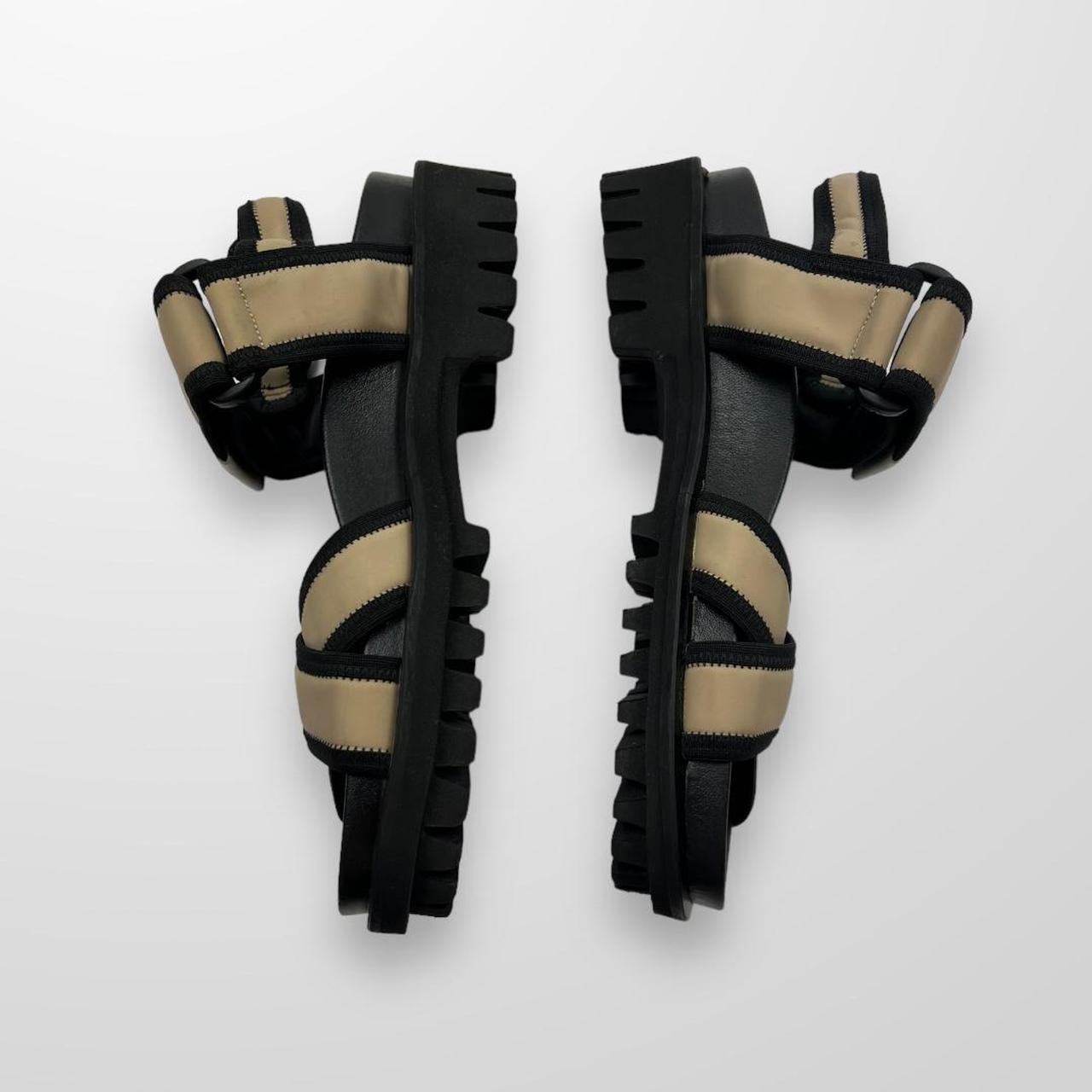 Ganni Neoprene Strap Sandals In Black & Cream