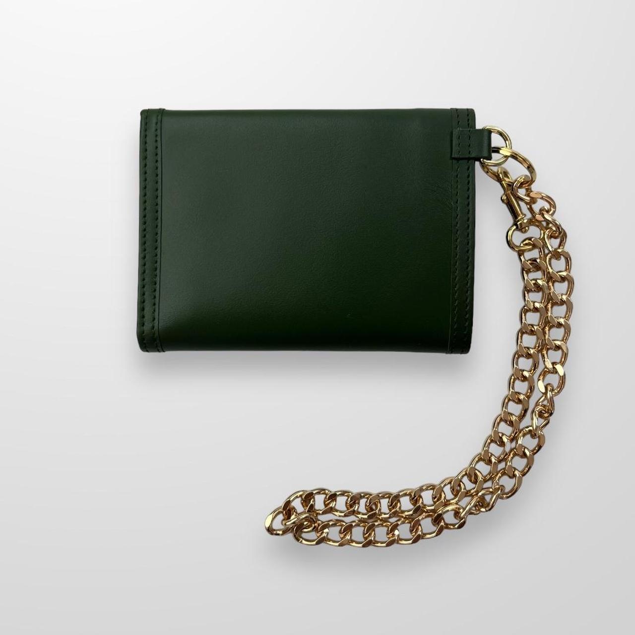 Palace x Harrods Leather Logo Chain Wallet In Green & Gold