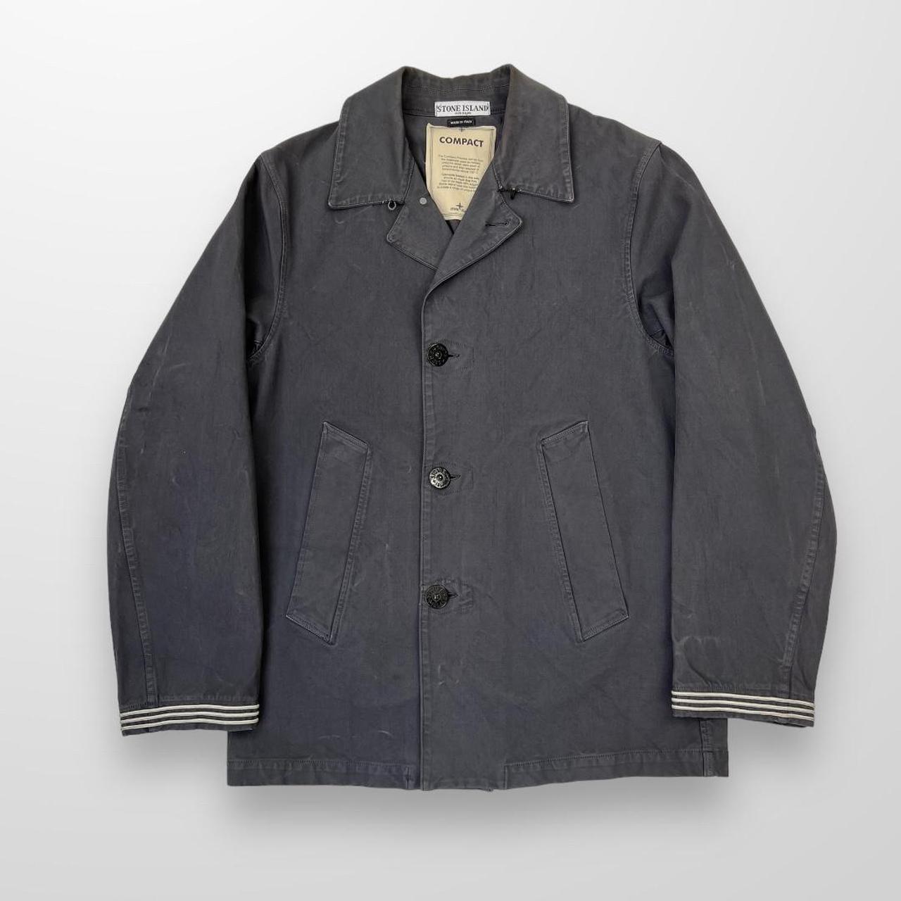 Stone Island Italy Compact Cotton Jacket In Overwashed Grey