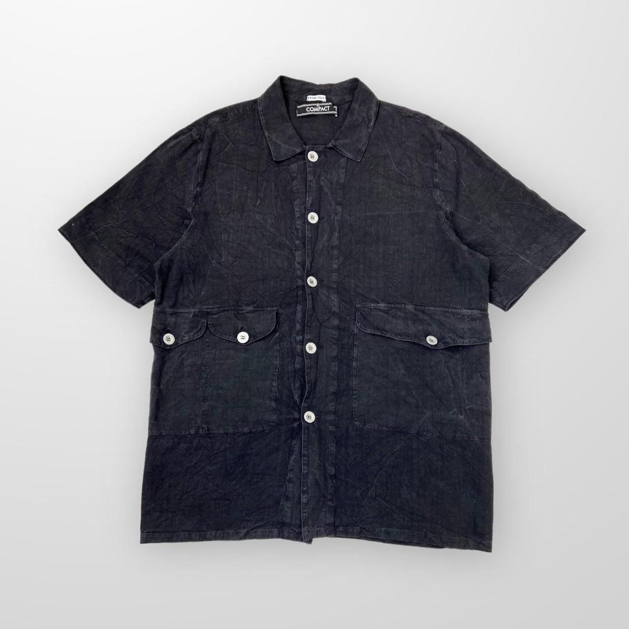 Stone Island Compact Shirt In Black / Grey
