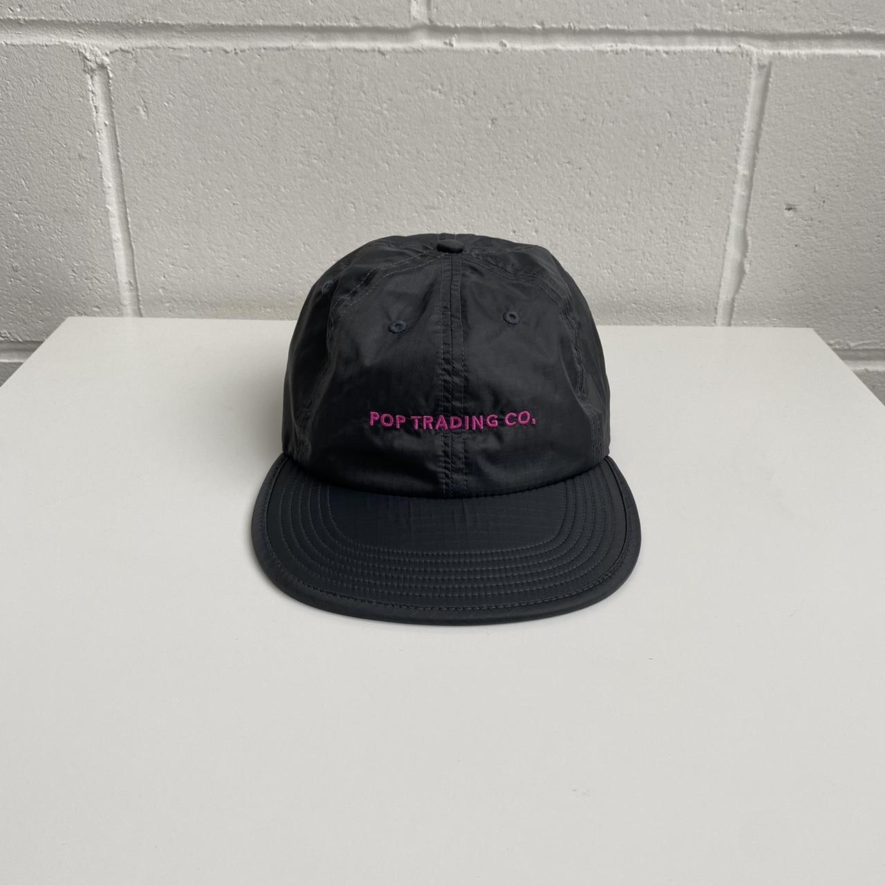 Pop Trading Company Cap In Dark Grey & Pink