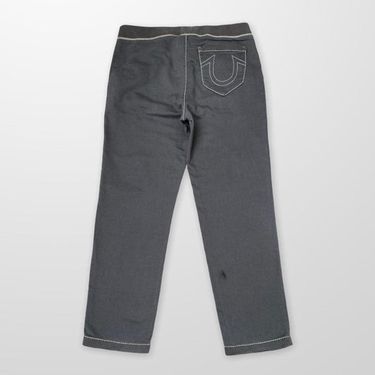 True Religion Big Stitch Full Tracksuit In Grey / White