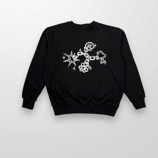 ADWYSD Chain Crewneck Sweatshirt In Black & White